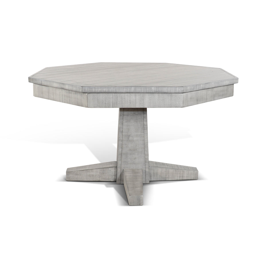 Octagon Poker Dining Table, Convertible, 8-person, 53'', Dark Tobacco, Alpine Gray or Doe Valley Finish by Sunny Designs