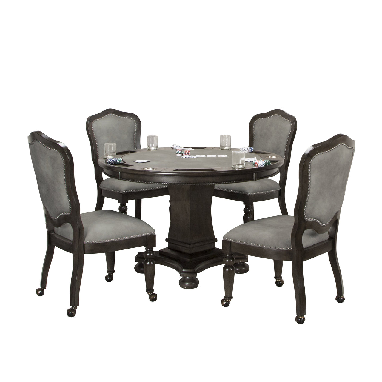 Convertible Poker & Dining Table Set Vegas With 4 matching chairs-AMERICANA-POKER-TABLES
