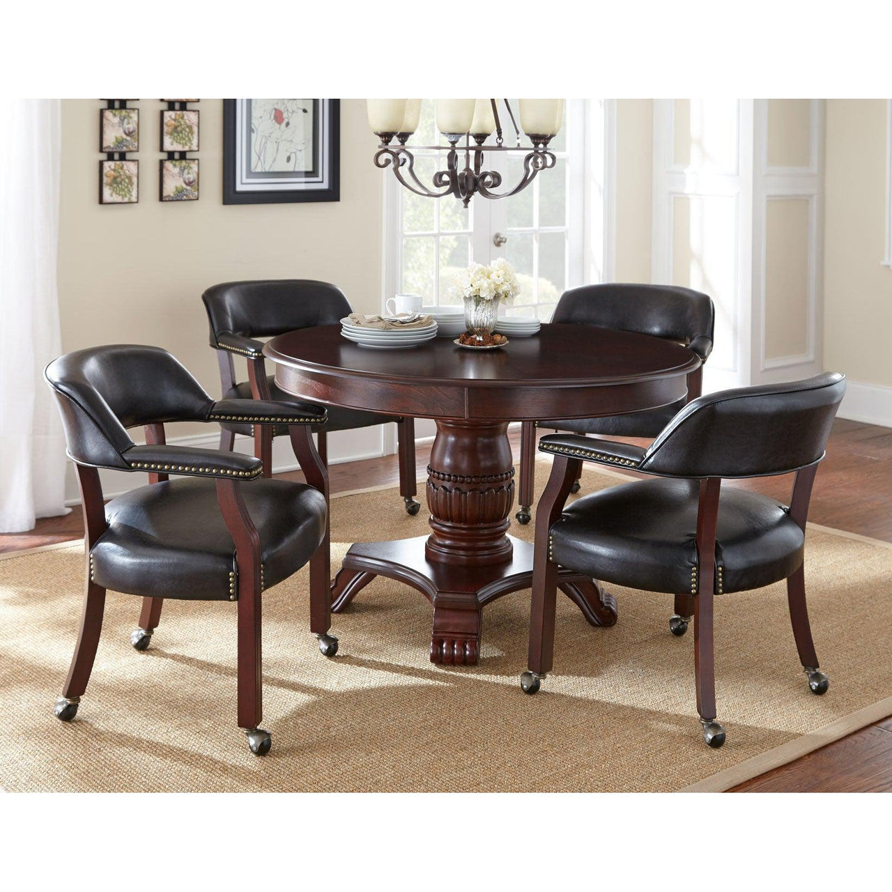 Convertible Poker Table Set Tournament in Black with matching Chairs-AMERICANA-POKER-TABLES