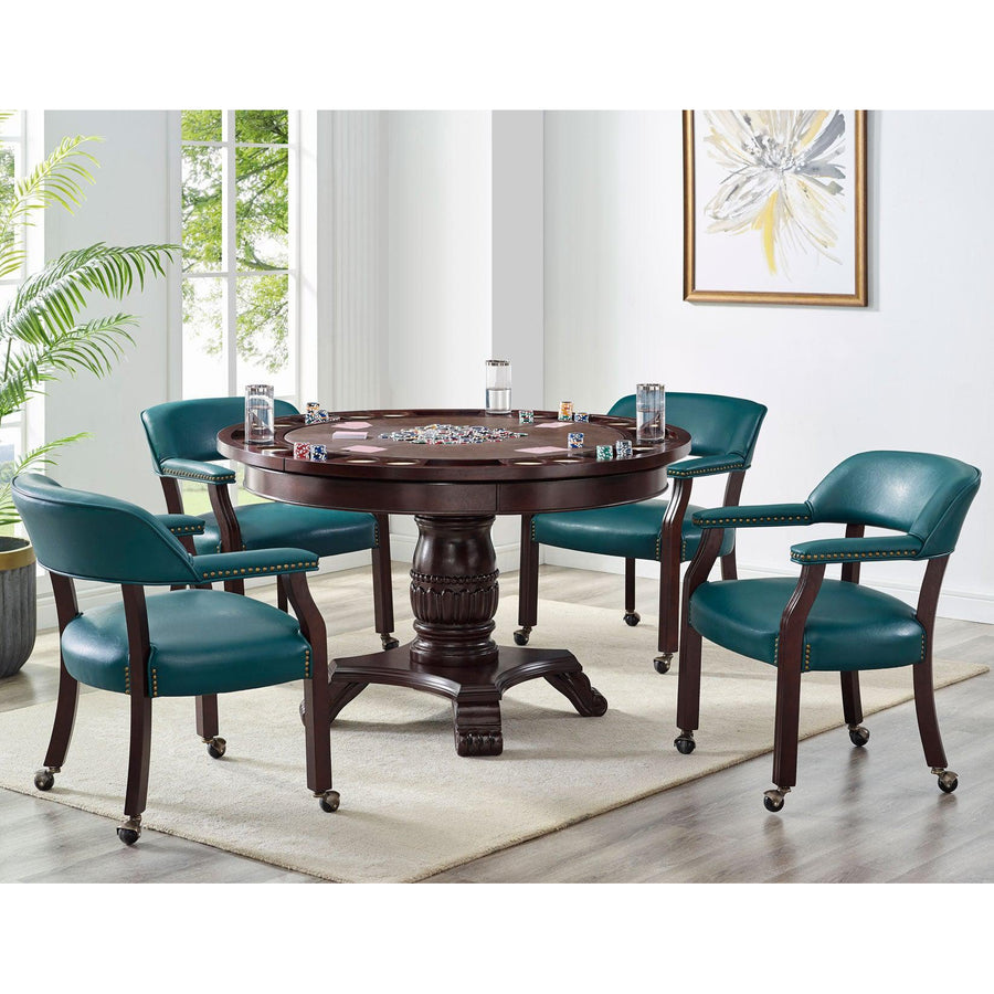 Round Poker Dining Table, 6-person, 48'', Tournament by Steve Silver