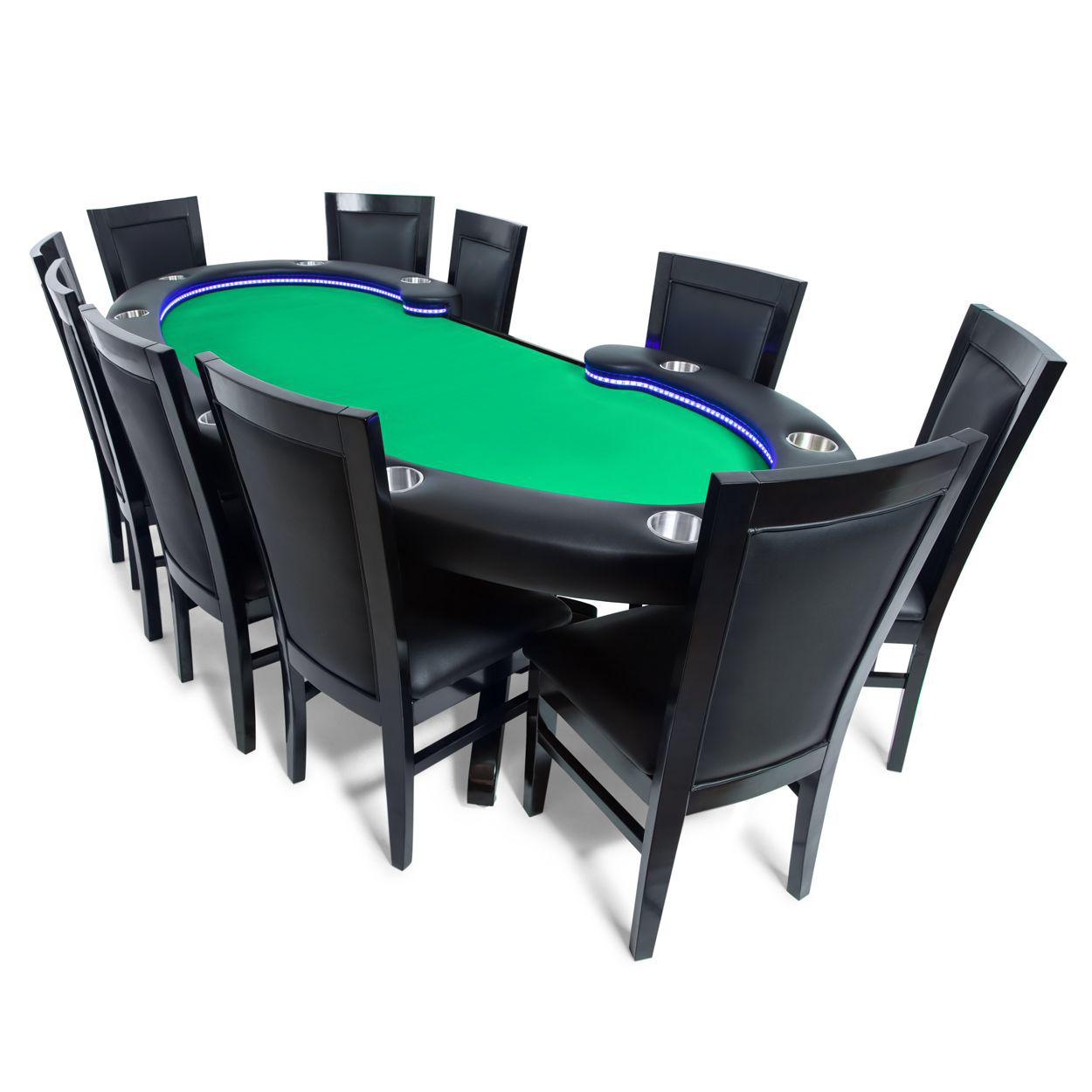 Poker Table Set With LED Lights – The Lumen HD Classic by BBO-AMERICANA-POKER-TABLES