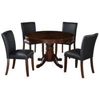 Thumbnail for Round Poker Dining Table with Storage, 8-person, 48'', Black, Cappuccino, Chestnut, English Tudor, Antique White, or Slate Finish, by RAM Game Room