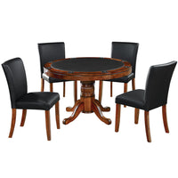 Thumbnail for Round Poker Dining Table with Storage, 8-person, 48'', Black, Cappuccino, Chestnut, English Tudor, Antique White, or Slate Finish, by RAM Game Room