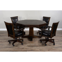 Thumbnail for Octagon Poker Dining Table, Convertible, 8-person, 53'', Dark Tobacco, Alpine Gray or Doe Valley Finish by Sunny Designs