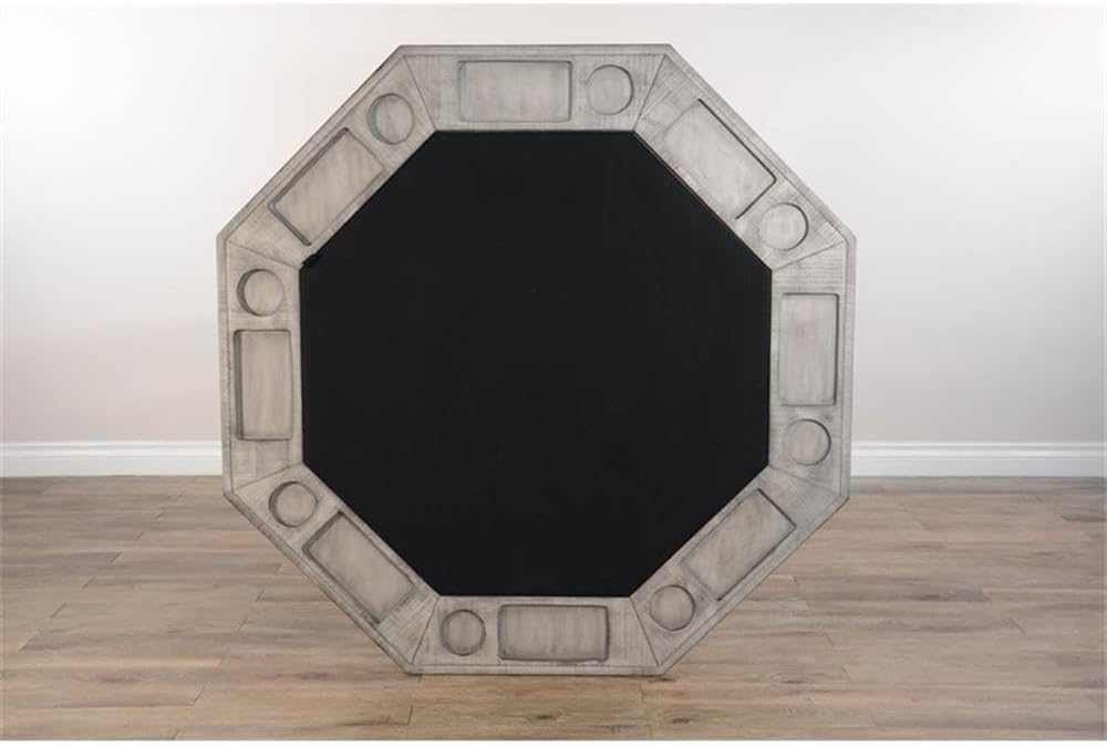 Poker Dining Table Sahara, Octagonal, 54", 8-Person, Gray