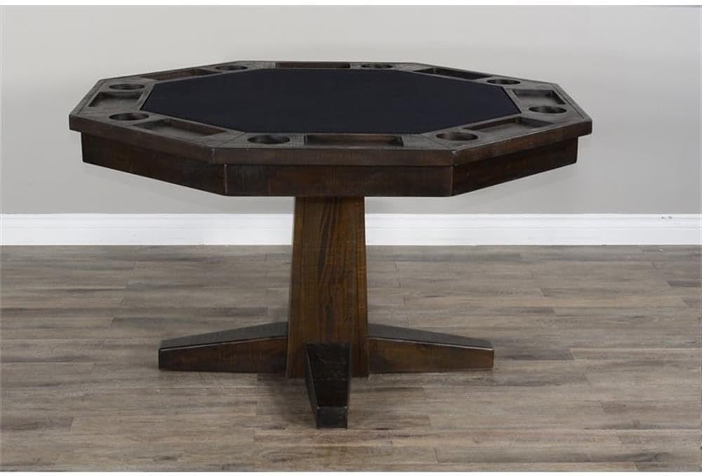 Poker Dining Table Sahara, Octagonal, 54", 8-Person, Brown