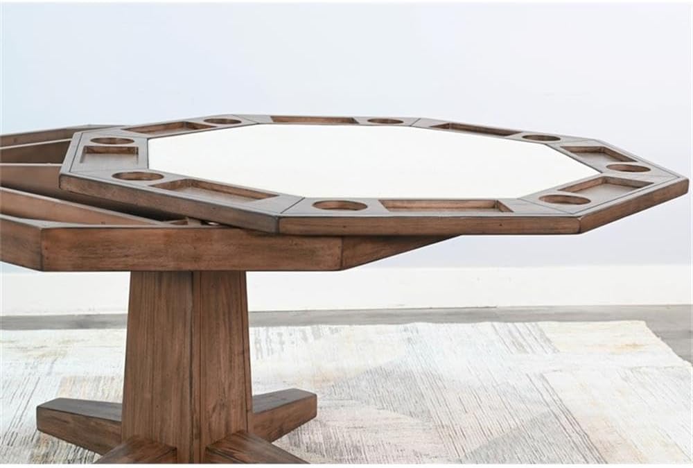 Poker Dining Table Sahara, Octagonal, 54", 8-Person, Light Brown