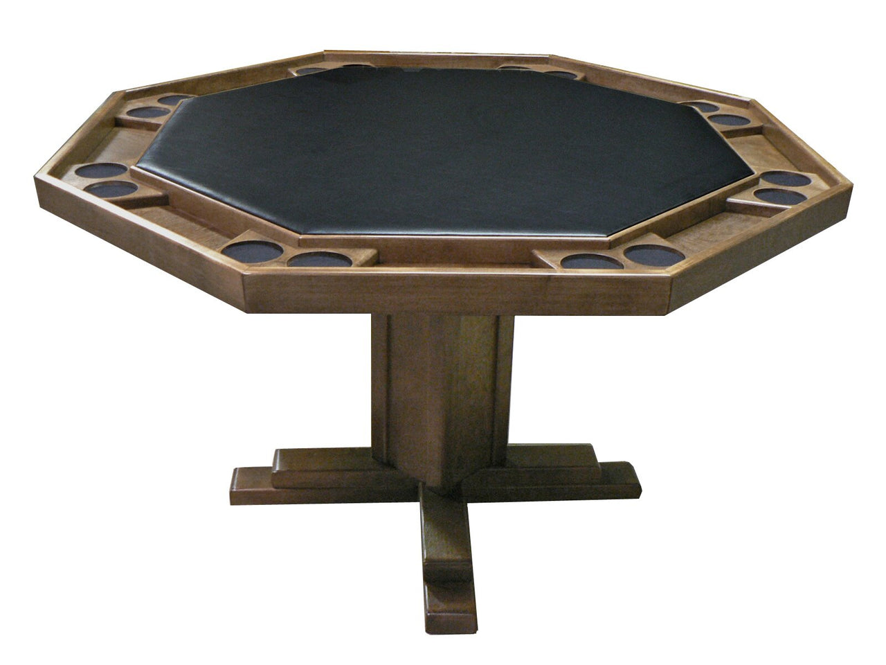 Octagonal Poker Table with Chairs, 8-person, Oak, Pedestal Base, by Kestell