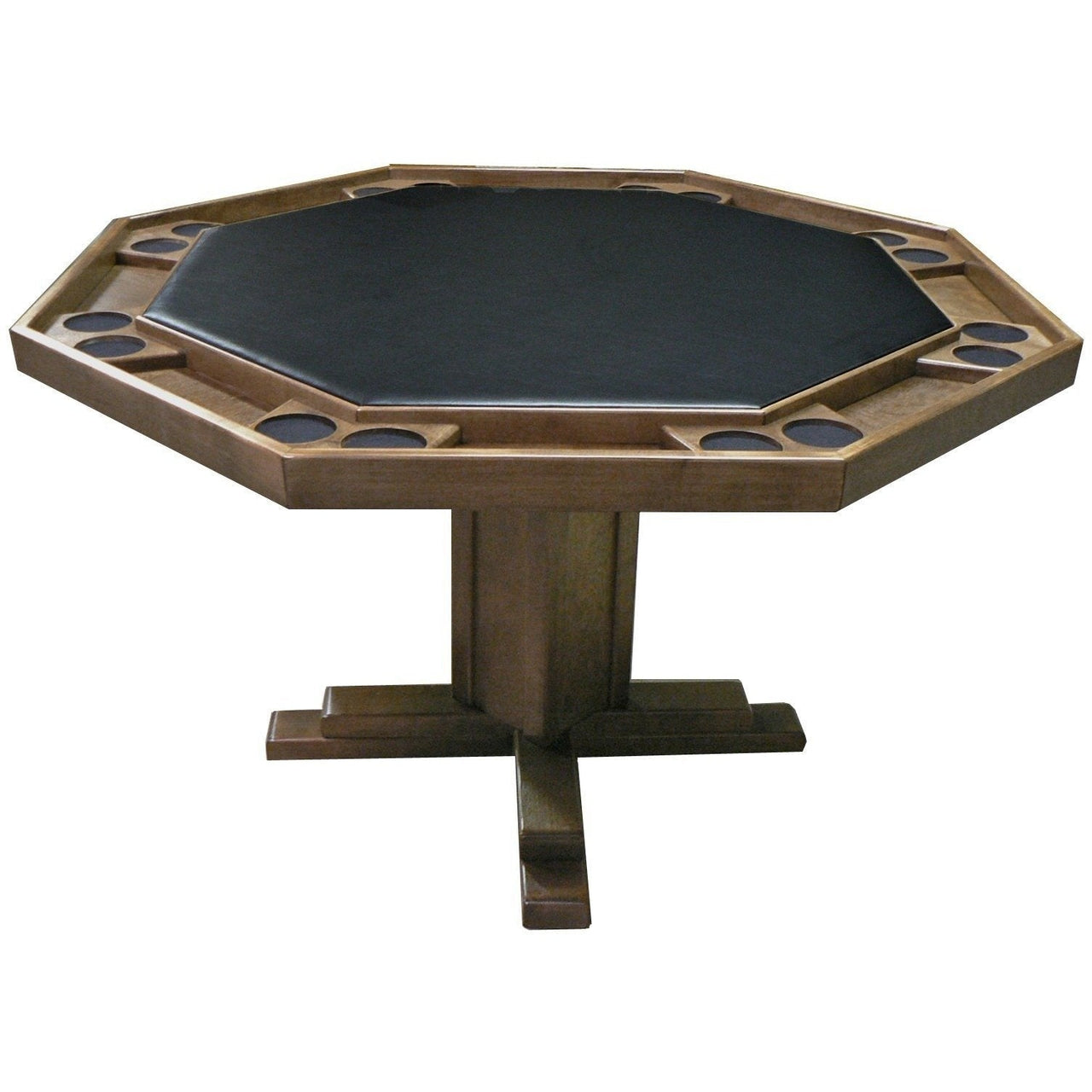 Octagonal Poker Table, 8-person, Oak, Pedestal Base, by Kestell