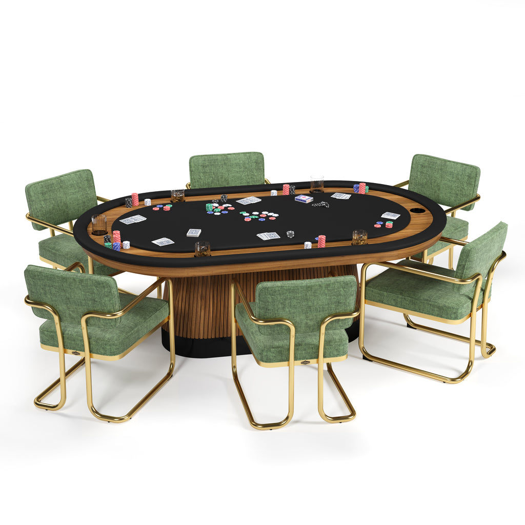 Poker Dining Table Elite Turn, Oval, 84", 6-Person, Walnut