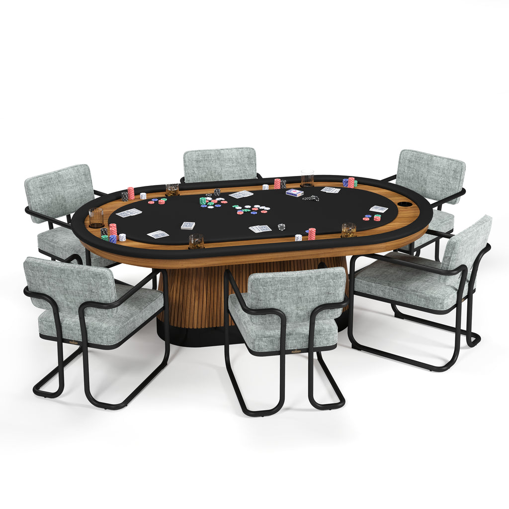 Poker Dining Table Elite Turn, Oval, 84", 6-Person, Walnut