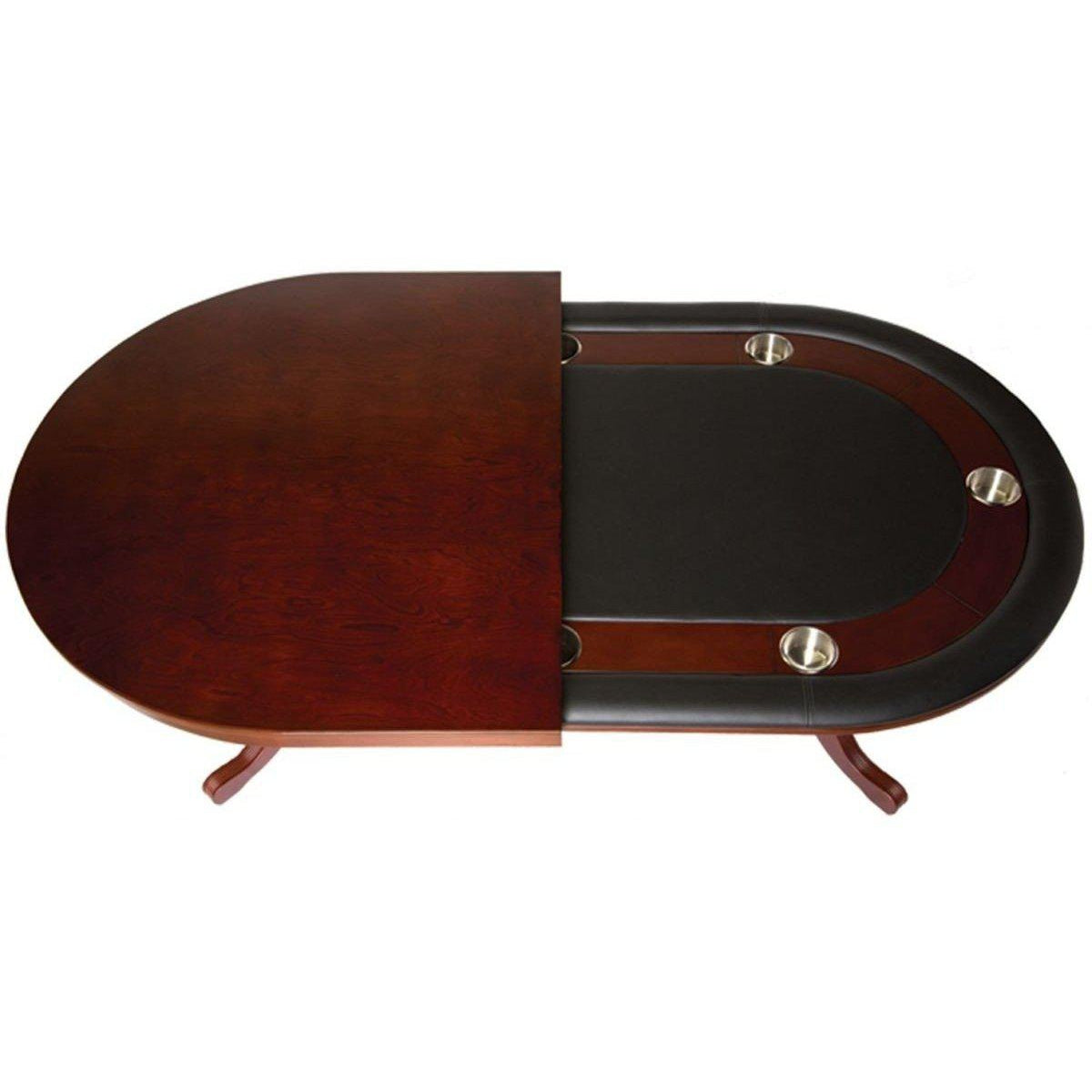 Oval Poker Dining Table, Convertible (DINING TOP INCLUDED), 8person
