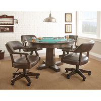 Thumbnail for Convertible Poker Table Set Ruby with matching Chairs by Steve Silver-AMERICANA-POKER-TABLES