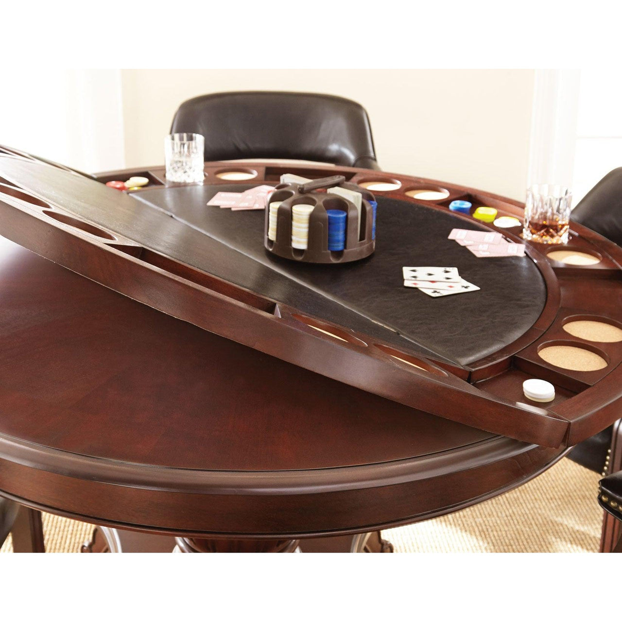 Convertible Poker Table Set Tournament in Black with matching Chairs-AMERICANA-POKER-TABLES