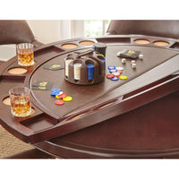 Thumbnail for Convertible Poker Table Set Tournament in Brown with matching Chairs-AMERICANA-POKER-TABLES