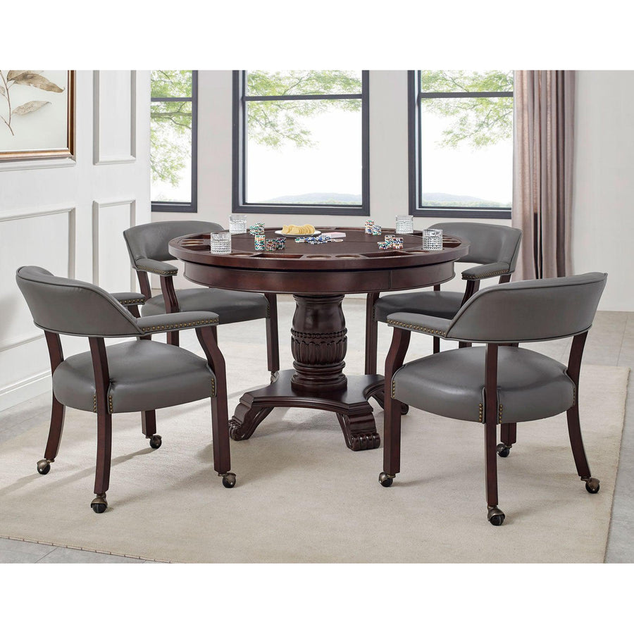 Round Poker Dining Table, 6-person, 48'', Tournament by Steve Silver