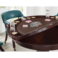 Thumbnail for Convertible Poker Table Set Tournament in Teal with matching Chairs-AMERICANA-POKER-TABLES