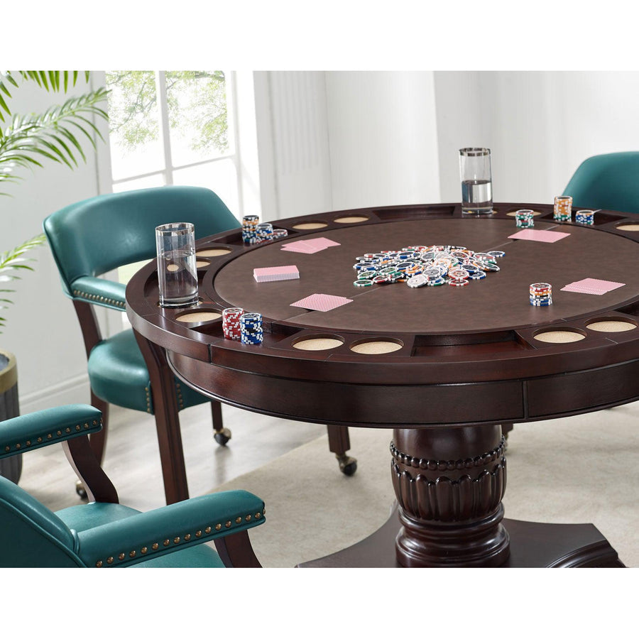 Round Poker Dining Table, 6-person, 48'', Tournament by Steve Silver