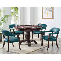 Thumbnail for Convertible Poker Table Set Tournament in Teal with matching Chairs-AMERICANA-POKER-TABLES