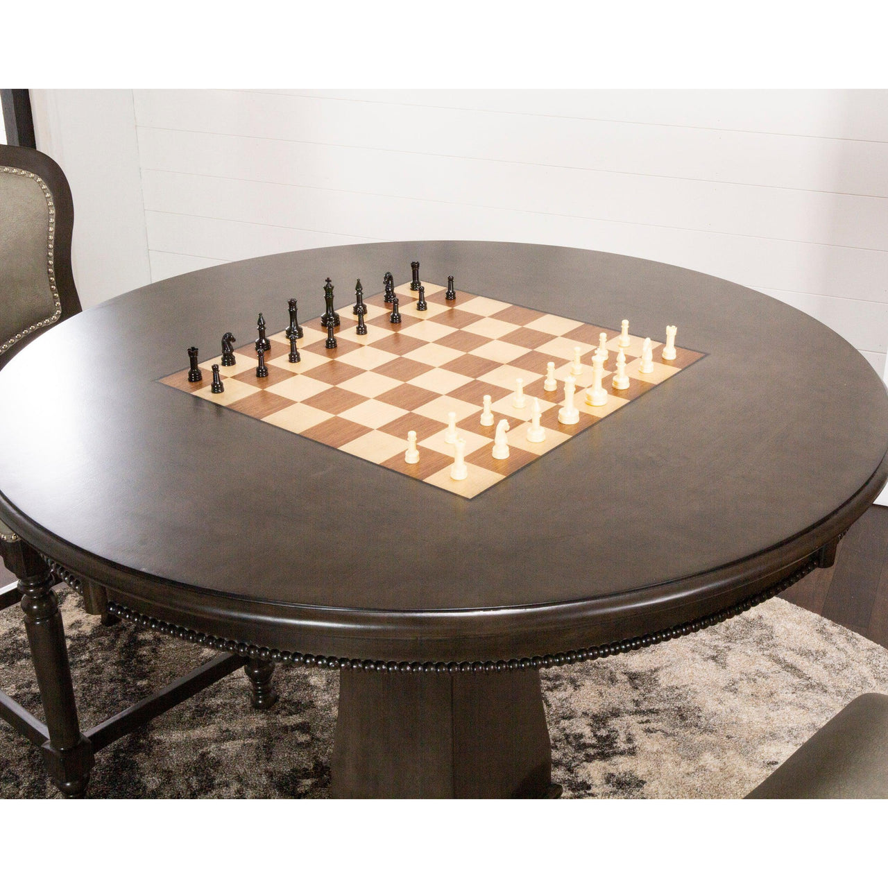 Convertible Round Counter Height Dining, Chess and Poker Table Set Vegas With 4 matching chairs-AMERICANA-POKER-TABLES
