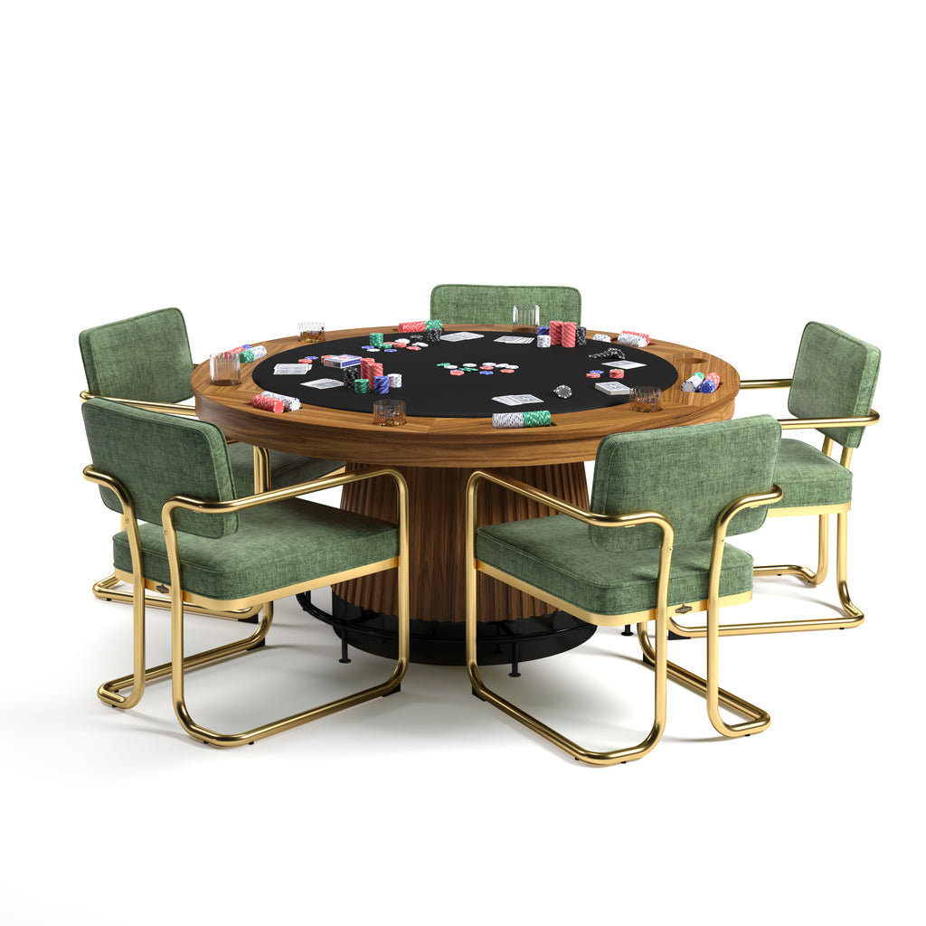 Poker Dining Table Regent, Round, 60", 6-Person, Walnut