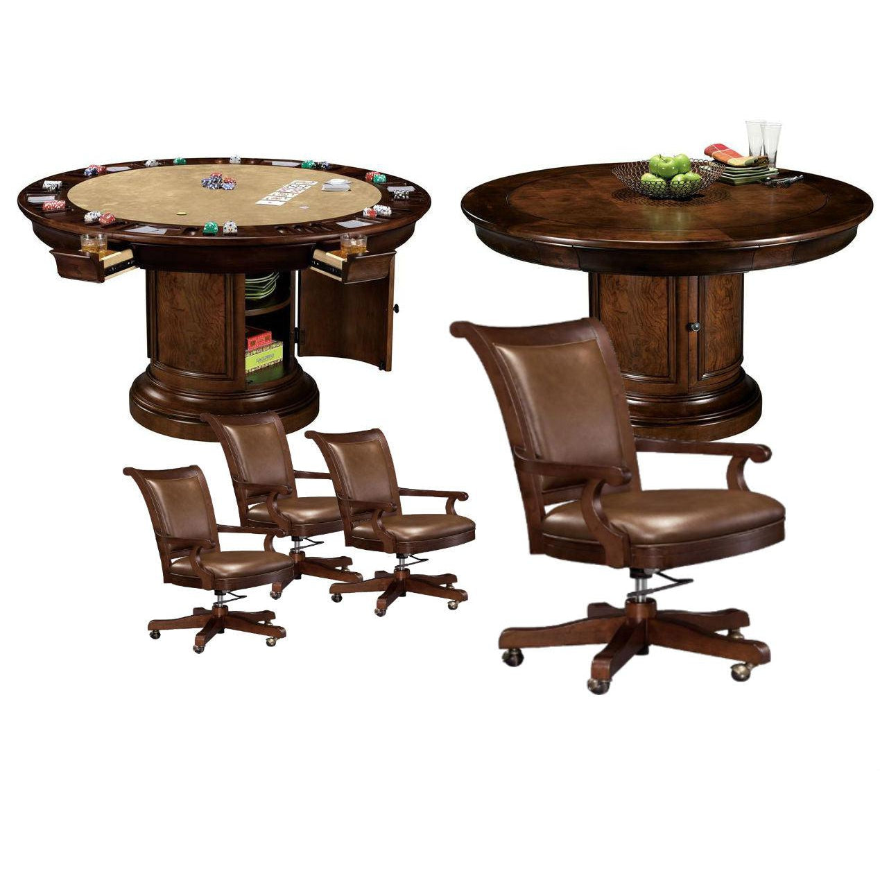 Howard Miller Poker and Dining Table Ithaca set with matching chairs-AMERICANA-POKER-TABLES
