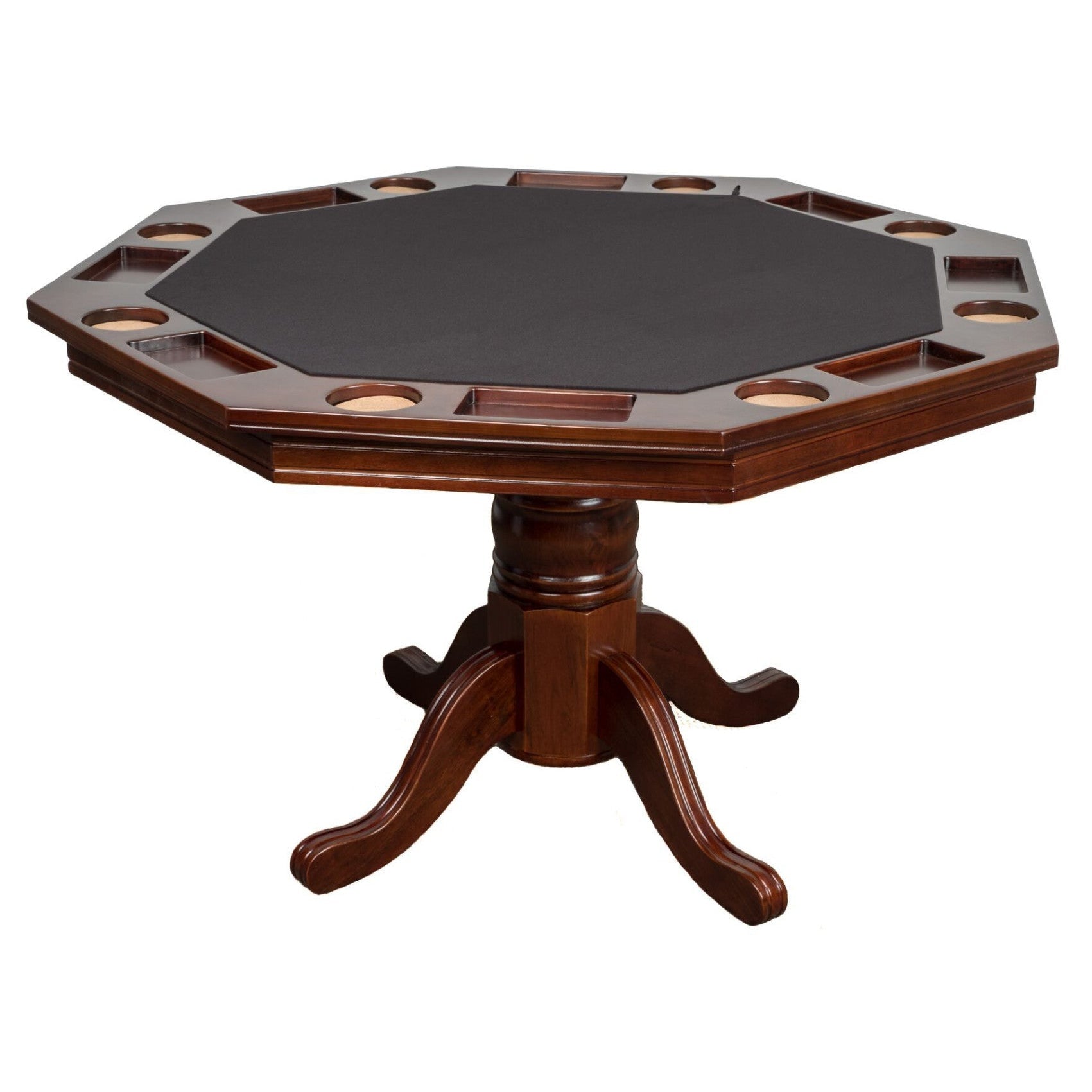 Poker Dining Table Kingston, Octagonal, 48", 8-Person, Brown