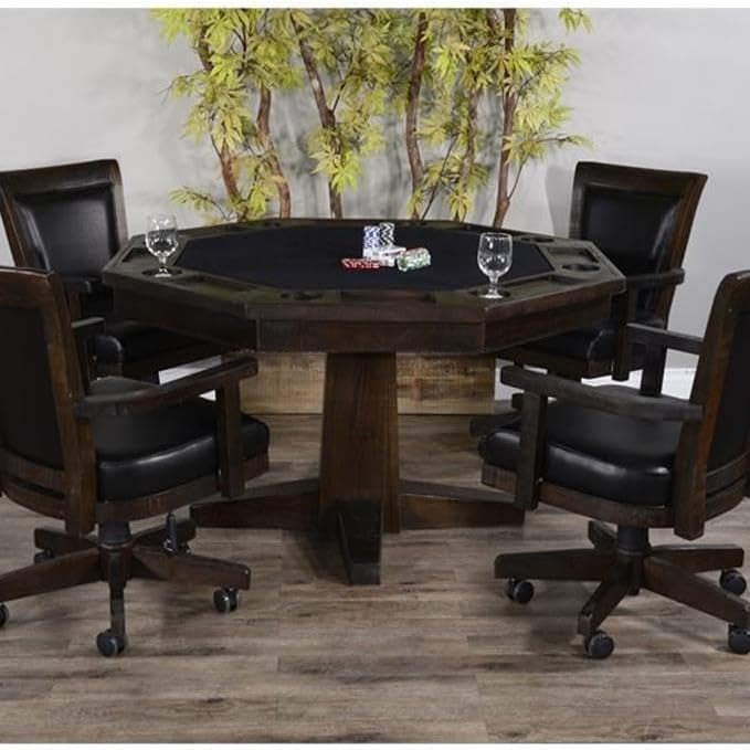 Poker Dining Table Sahara, Octagonal, 54", 8-Person, Brown