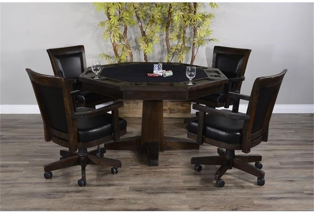 Poker Dining Table Sahara, Octagonal, 54", 8-Person, Brown