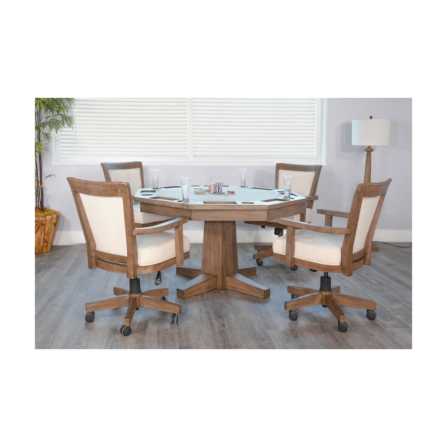 Poker Dining Table Sahara, Octagonal, 54", 8-Person, Light Brown