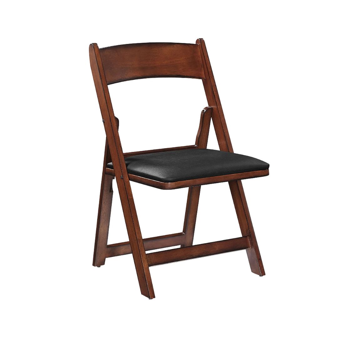 Poker Chair Set of 4 or 6 Folding Chairs - Chestnut Finish