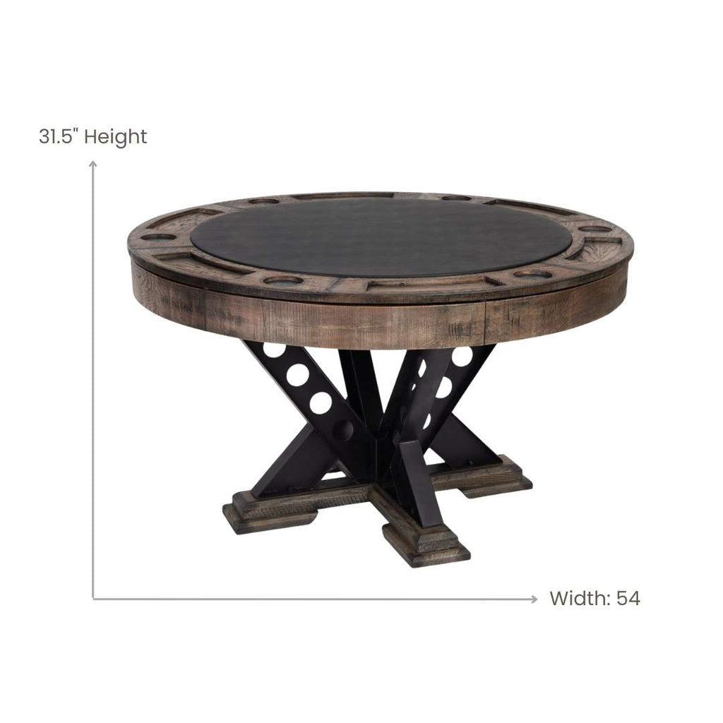 Poker Dining Table Vienna, Round, 54", 6-Person