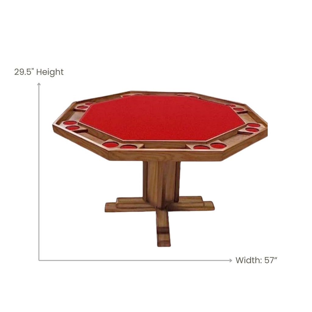 Poker Dining Table Oakerton, Octagonal, 57", 8-person, Oak - Pecan