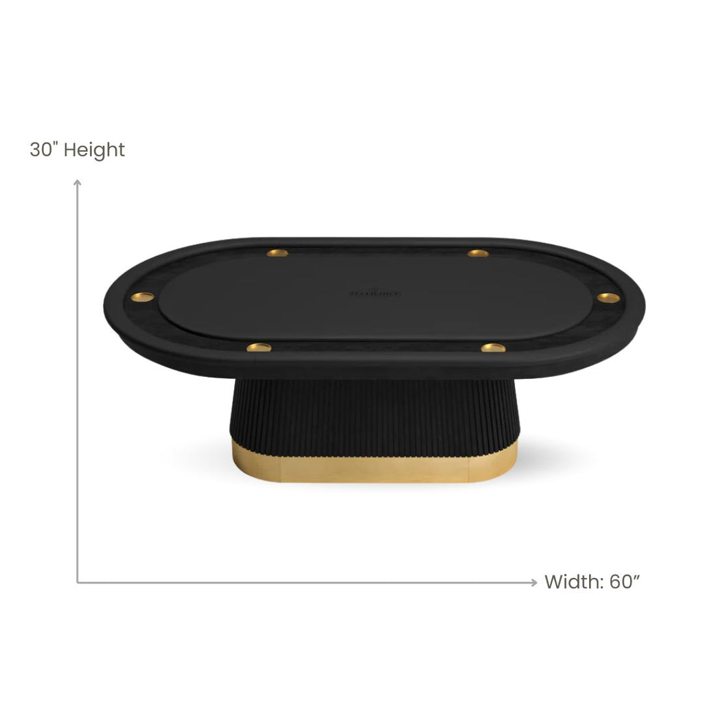 Poker Dining Table Elite Turn, Oval, 84", 6-Person, Black