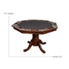 Poker Dining Table Kingston, Octagonal, 48", 8-Person, Brown