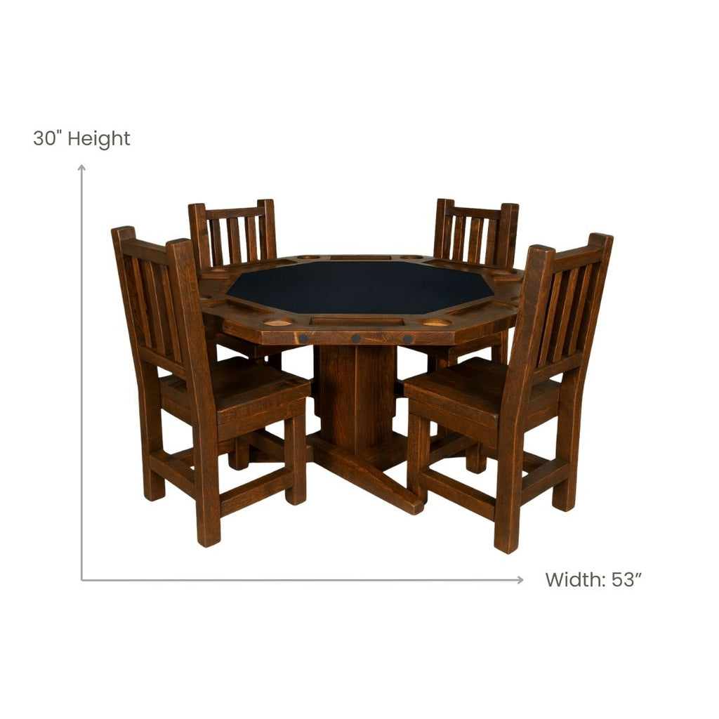 Poker Dining Table Barnsley, Octagon, 8-Person, 53" - Dark Finish