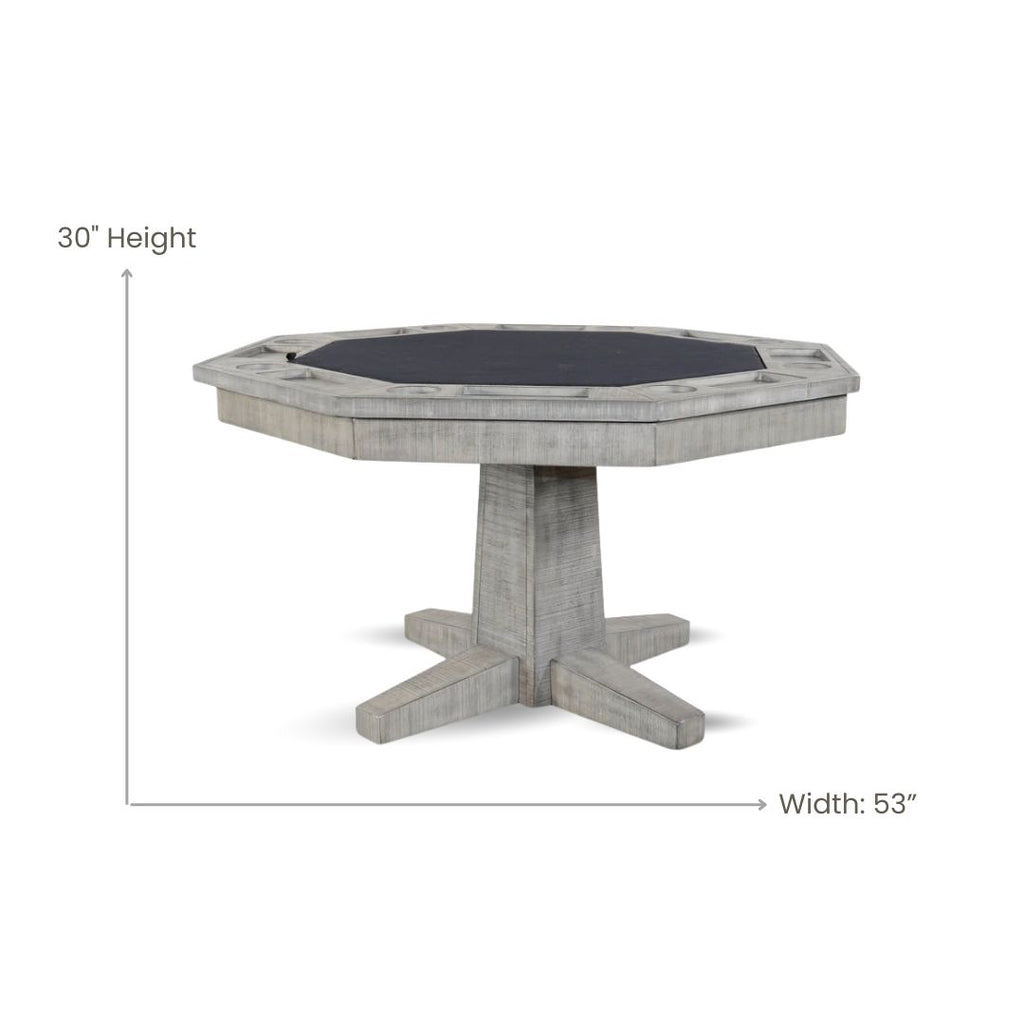 Poker Dining Table Sahara, Octagonal, 54", 8-Person, Gray
