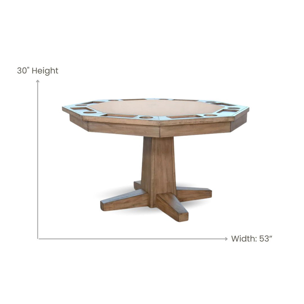 Poker Dining Table Sahara, Octagonal, 54", 8-Person, Light Brown