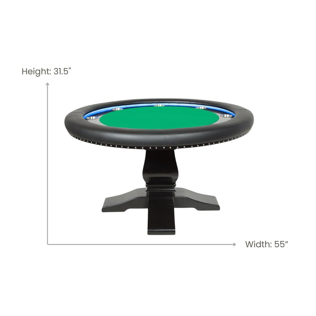Round Poker Table With LED Lights – The Ginza LED by BBO