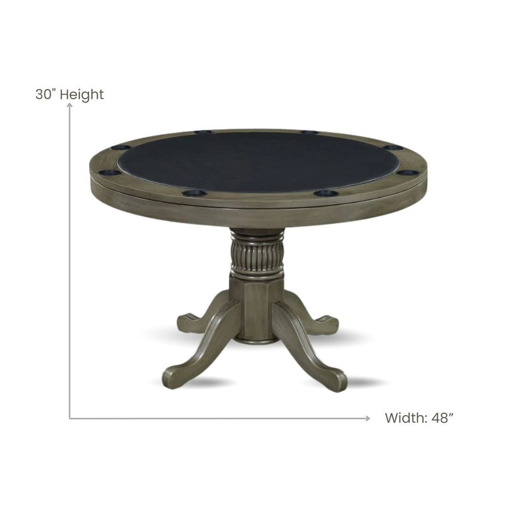 Poker Dining Table Valetta, Round, 8-person, 48" - Black