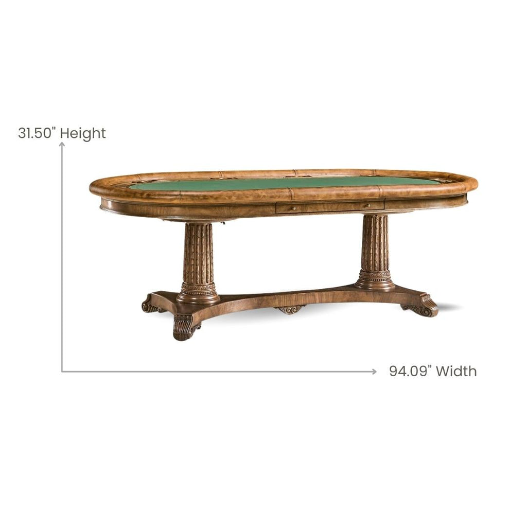 Poker Table Kensington, Oval, 10-Person, 94", Mahogany (light)