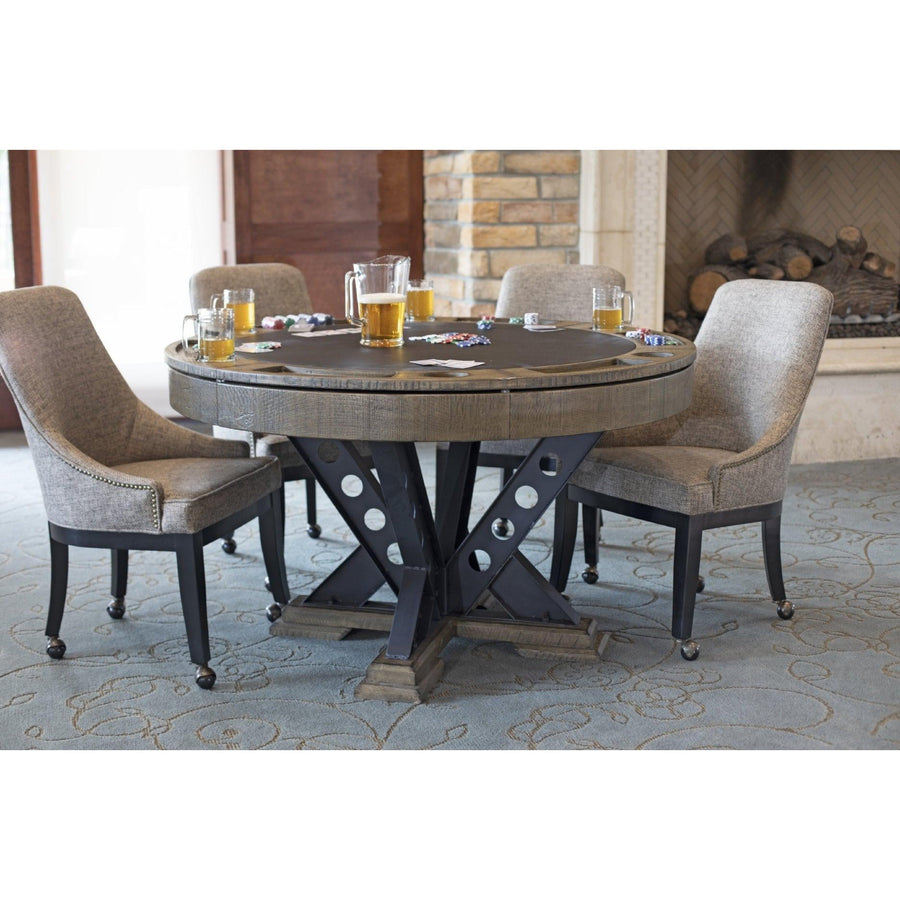 Round Poker Dining Table with Chairs, 6person, 54'', Vienna by Presid