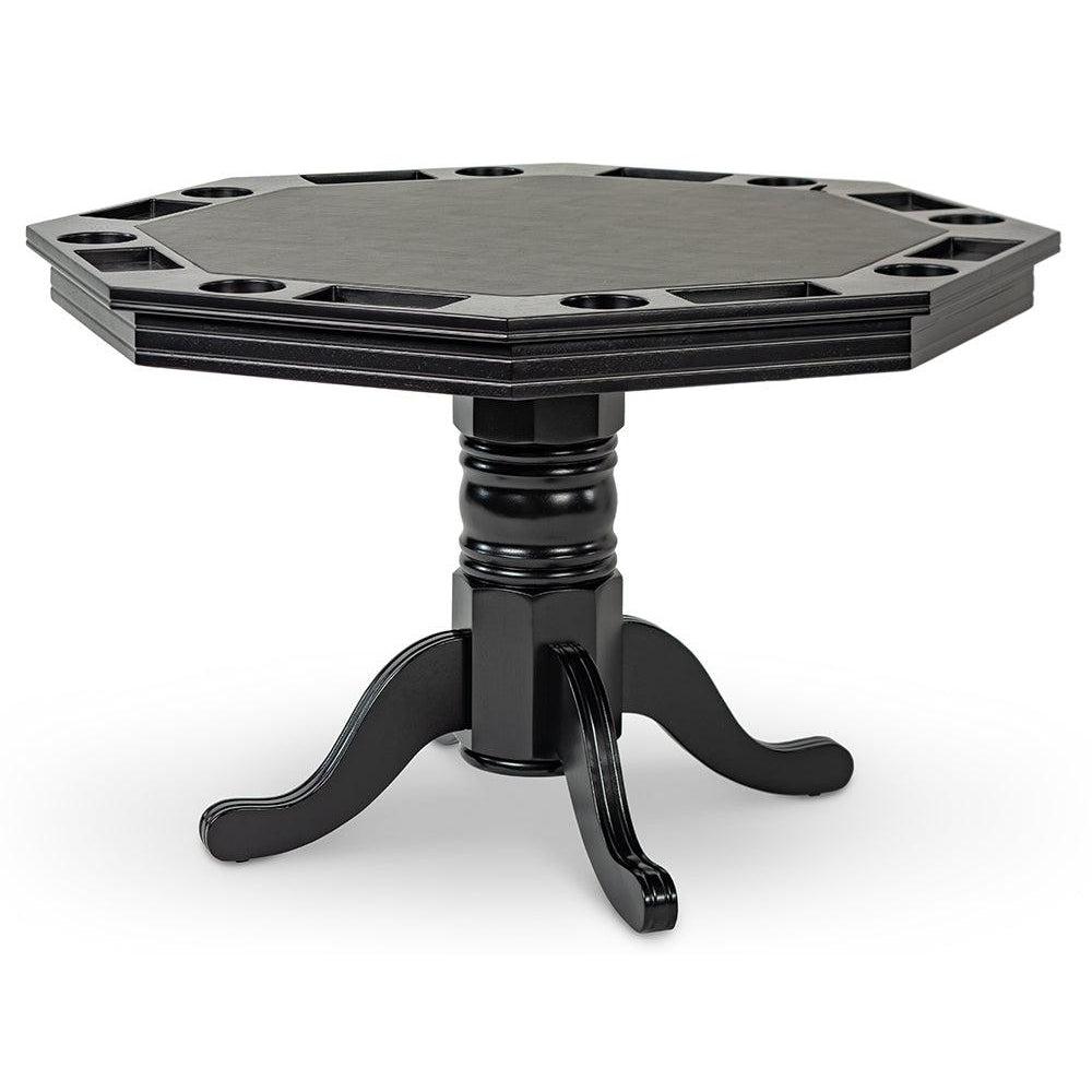 Octagon Poker Dining Table, 8-person, 48'', Dark Espresso or Black Finish, Presidential Billiards