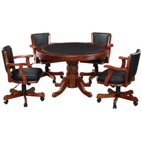 Thumbnail for RAM Game Room Round Poker Table Set with Matching Swivel Chairs, 48''-AMERICANA-POKER-TABLES