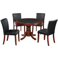 Thumbnail for Round Poker Dining Table with Storage, 8-person, 48'', Black, Cappuccino, Chestnut, English Tudor, Antique White, or Slate Finish, by RAM Game Room