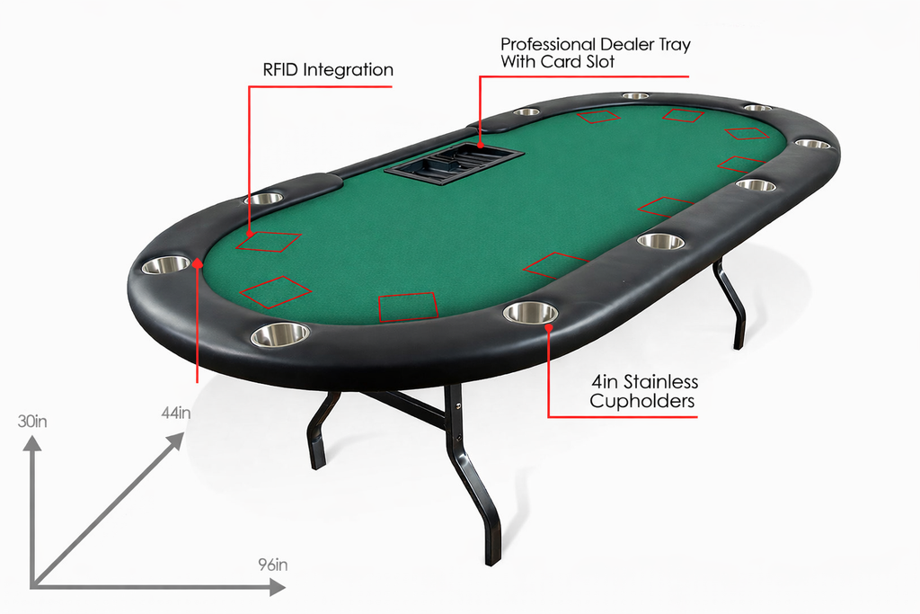 Rifter Pro Oval, RFID Poker table, 10-person
