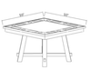 Square Poker & Game Table Rook, 50"