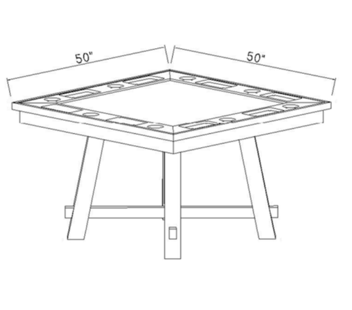 Square Poker & Game Table Rook, 50"