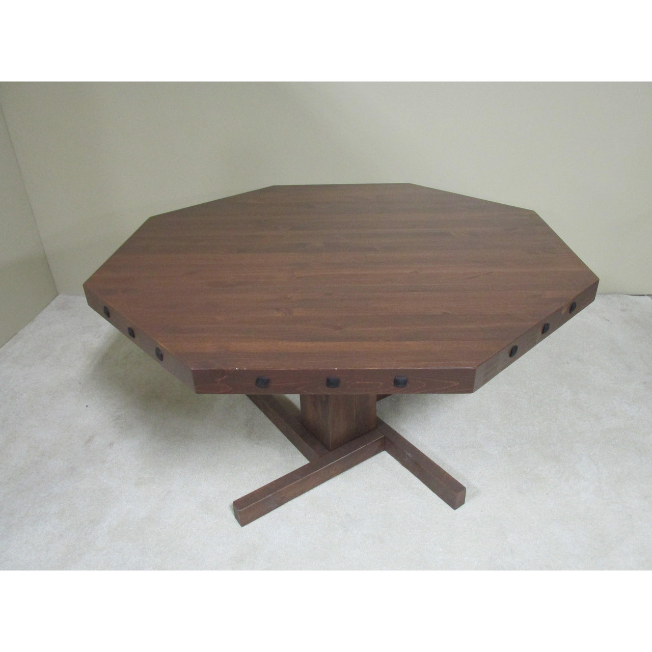 Viking Log Poker & Dining Table Set Barnwood with Matching Wood Seat Chairs-AMERICANA-POKER-TABLES