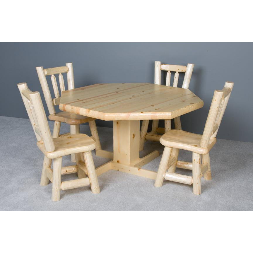 Viking Log Poker Table Set Northwoods Log with Matching Wood Seat Chairs-AMERICANA-POKER-TABLES